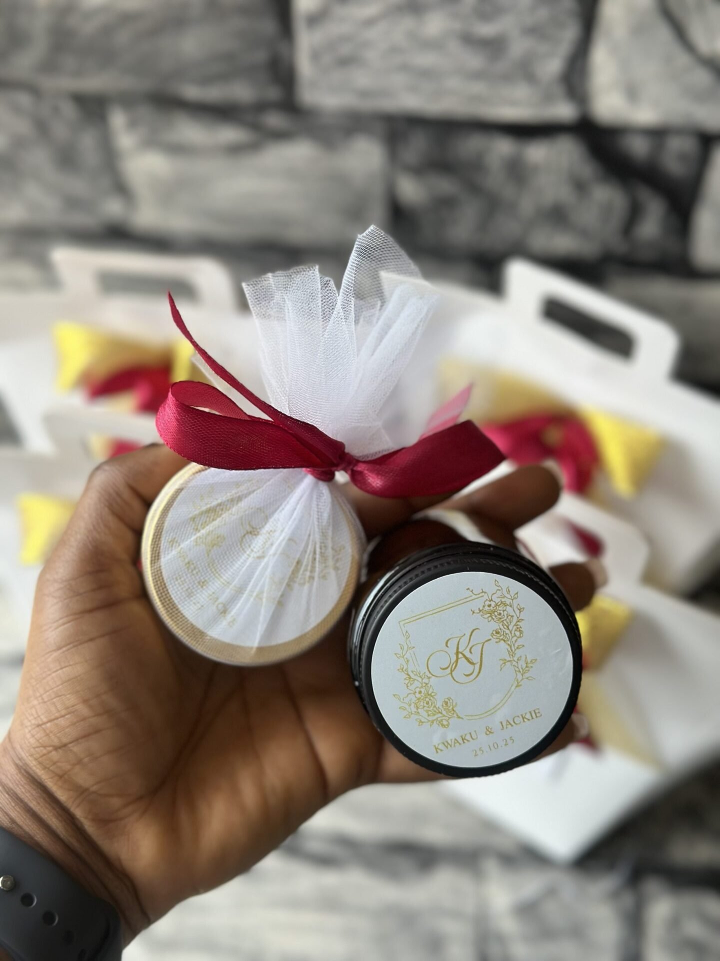 customized and packaged (Scented candle and Sheabutter)
