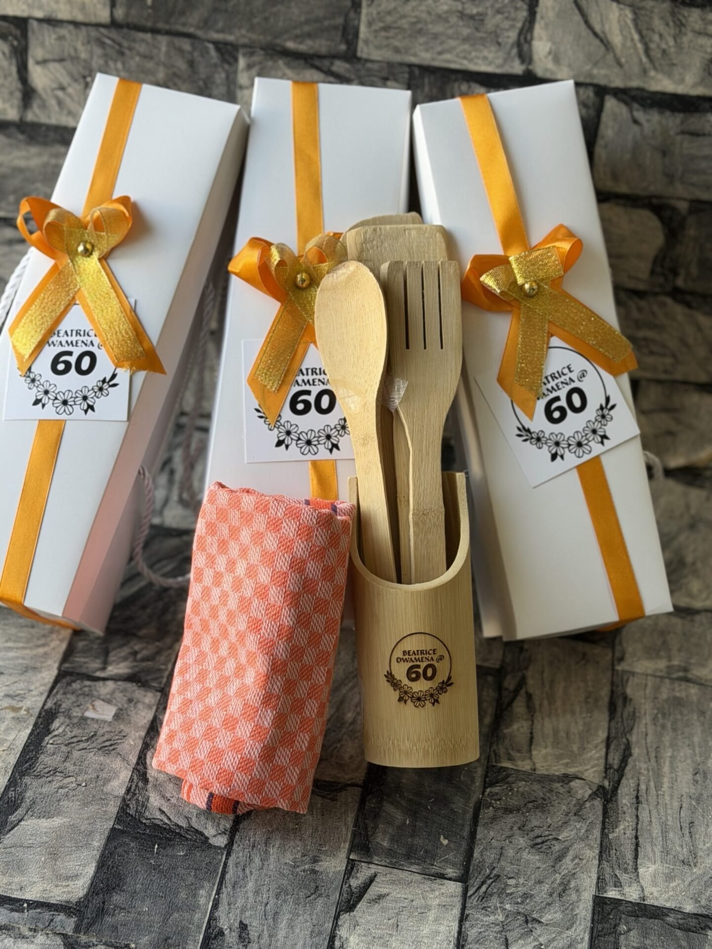 Customized and packaged 2napkins and spatula set