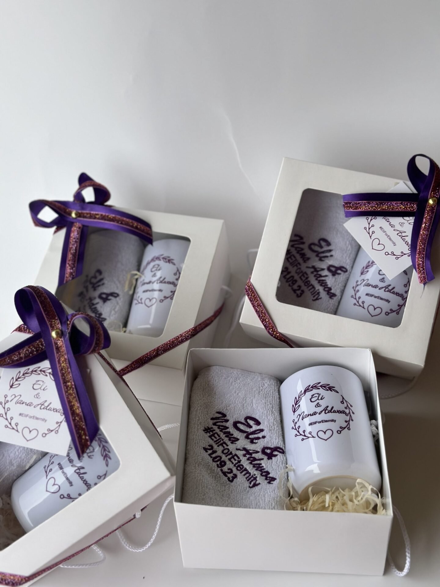15oz ceramic mug & towel (customized and packaged)