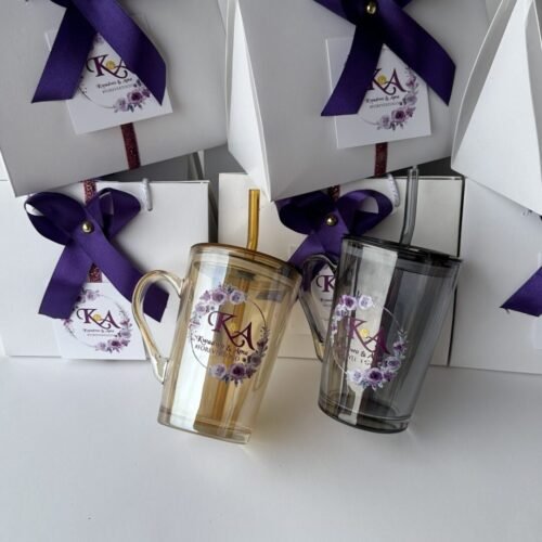 Glass tumblr with handle (Customized and Packaged)