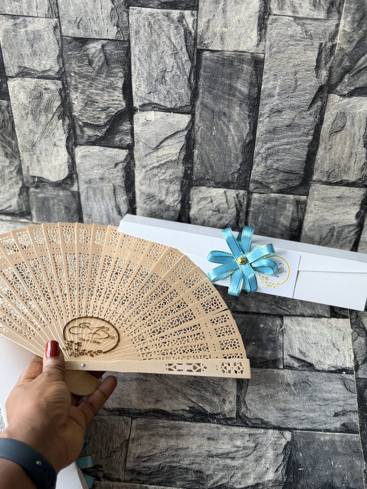 Customized & Packaged Wooden fan