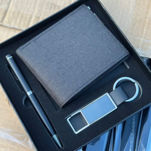 3in1 (matted fabric wallet ,keyholder and pen) set