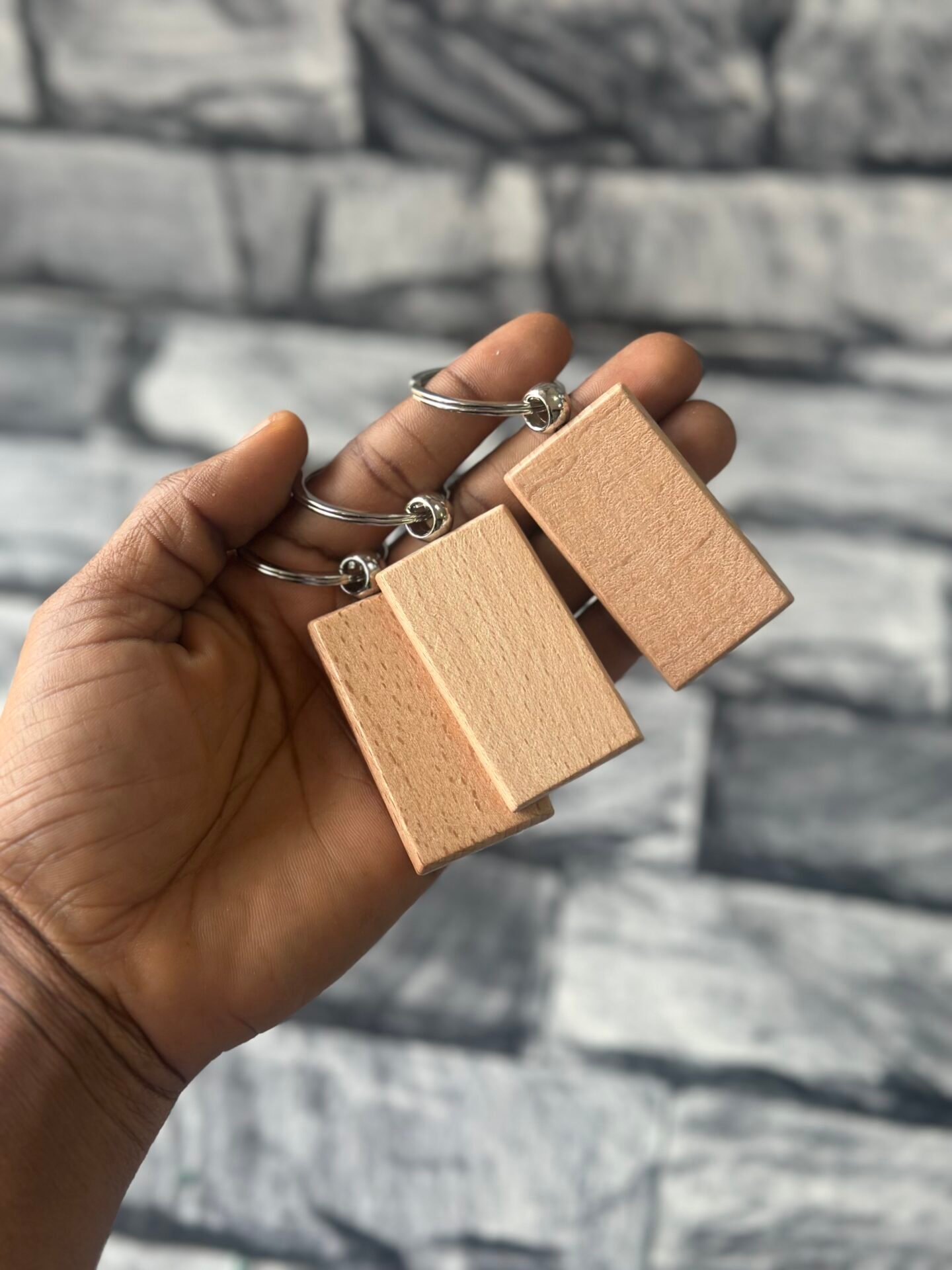 Wooden rectangle keyholder