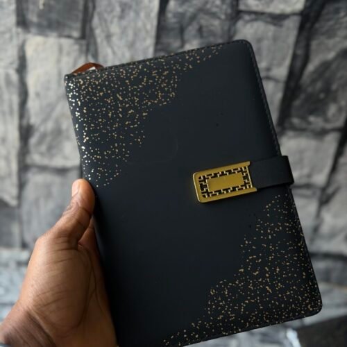 Black with glitter gold notepad