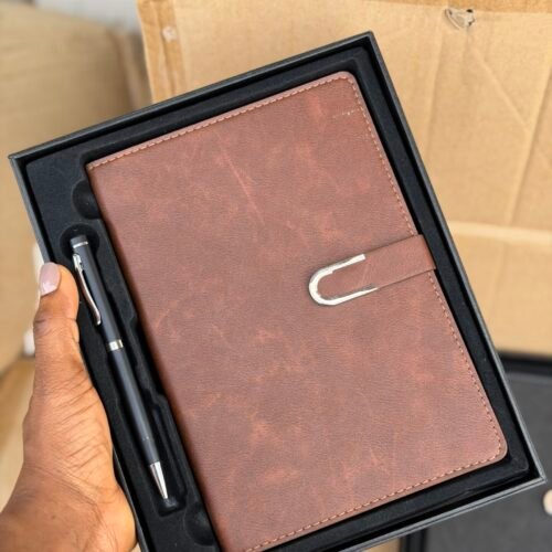 Rough leather Pen and notepad set