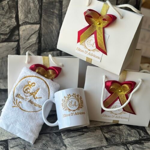 ceramic mug and facetowel (Customized and packaged)