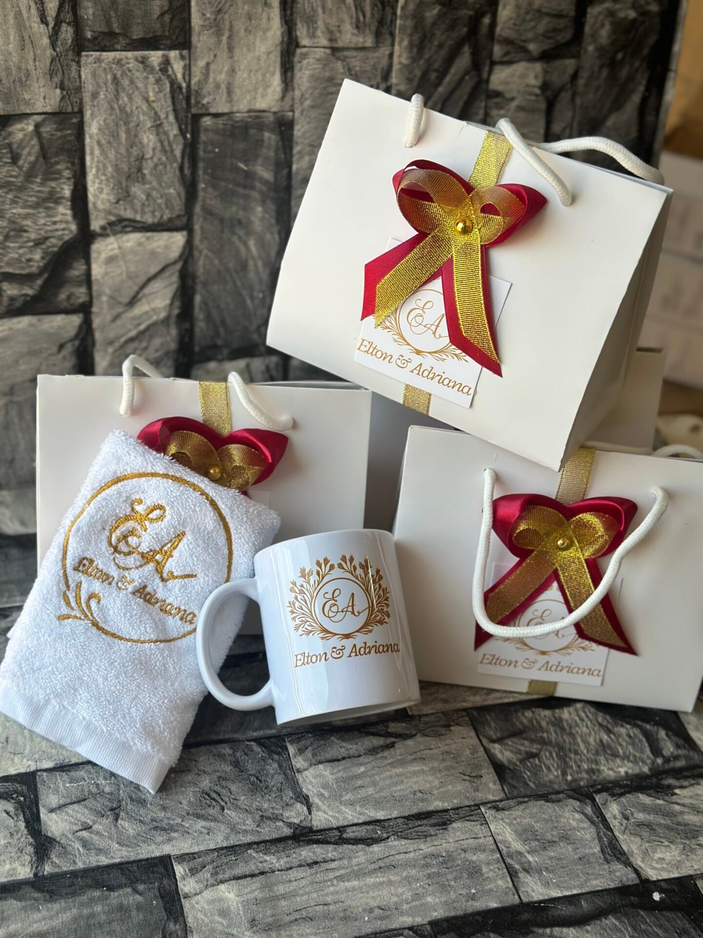 ceramic mug and facetowel (Customized and packaged)
