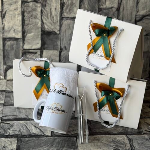 Ceramic and facetowel with cased metalpen (Customized and packaged)