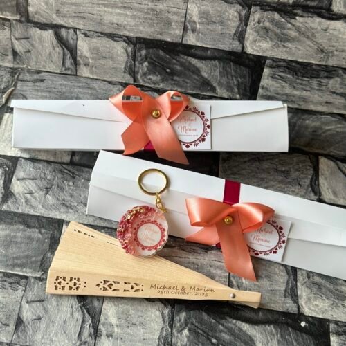 Resin keyholder with small wooden fan (Customized and packaged)