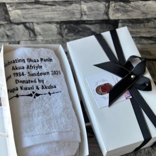 100x50cm white handtowel (customized and packaged)