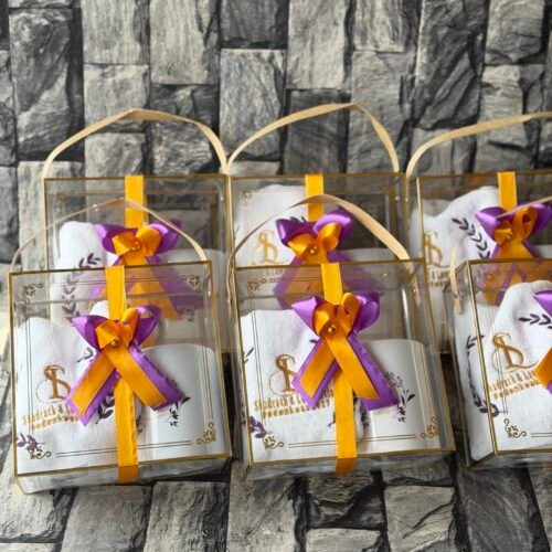 Ceramic and towel (customized and packaged in acrylic box)