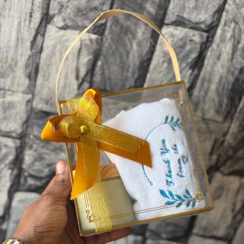 Transparent bag Set( sheabutter and facetowel)