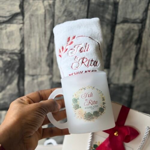 frosted mug and facetowel (customized and packaged)