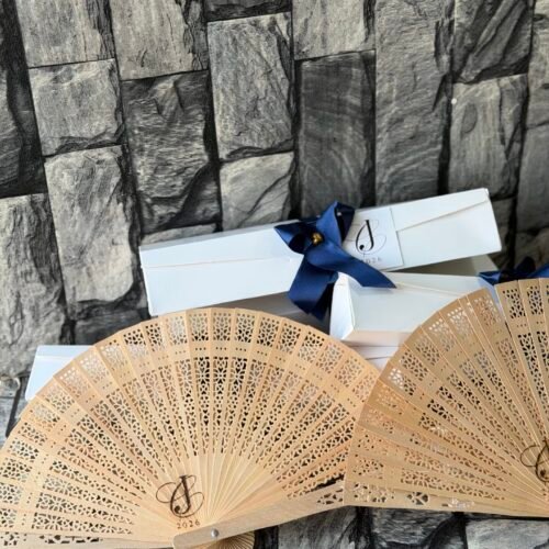 customized and packaged Small wooden fan