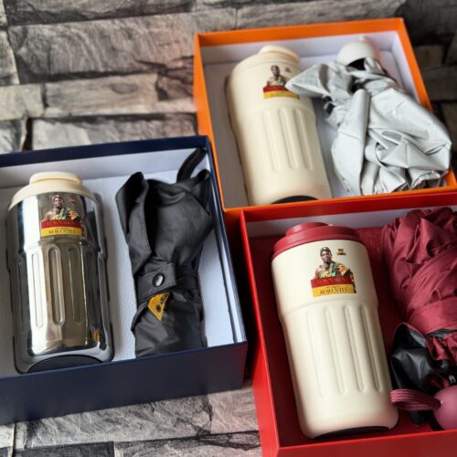 Mini flask and Umbrella (customized and packaged)