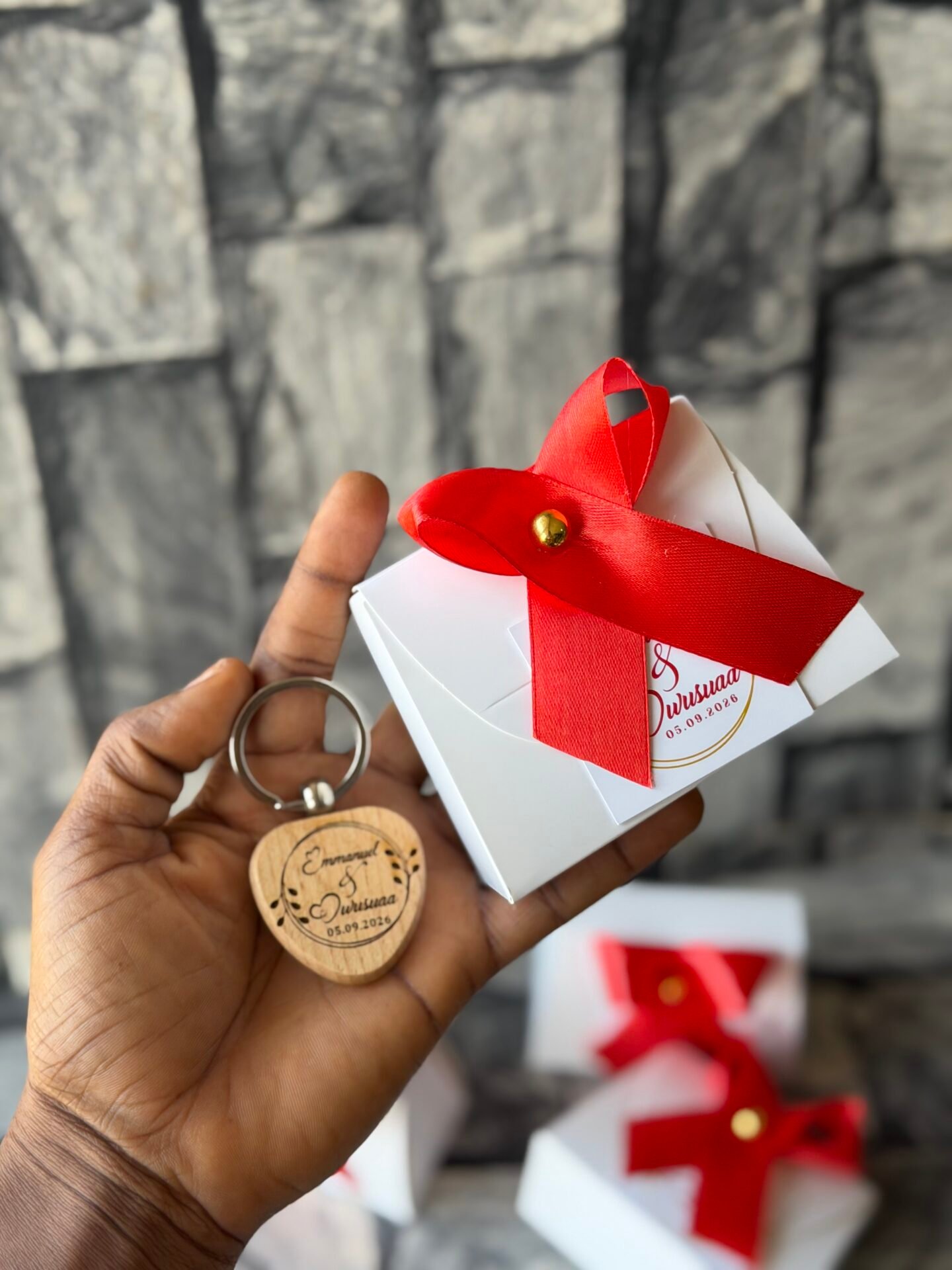 love shaped keyholder customized and packaged