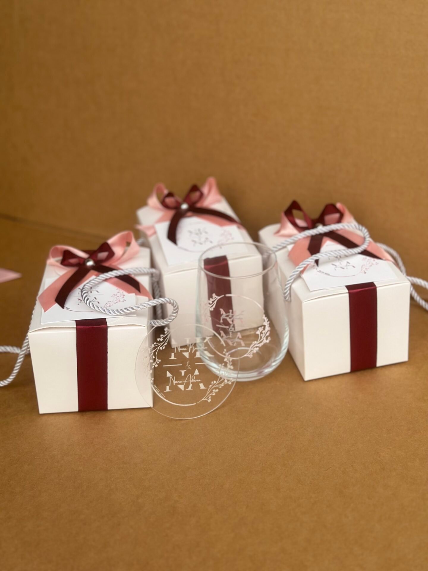 500ml stemless glass cup and acrylic coaster (customized and packaged)