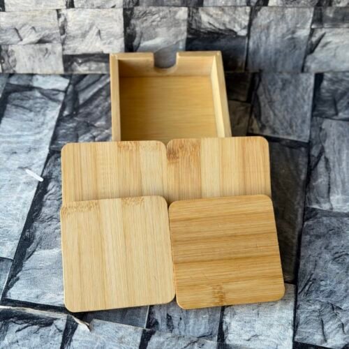 10x10cm 4pcs square wooden coaster