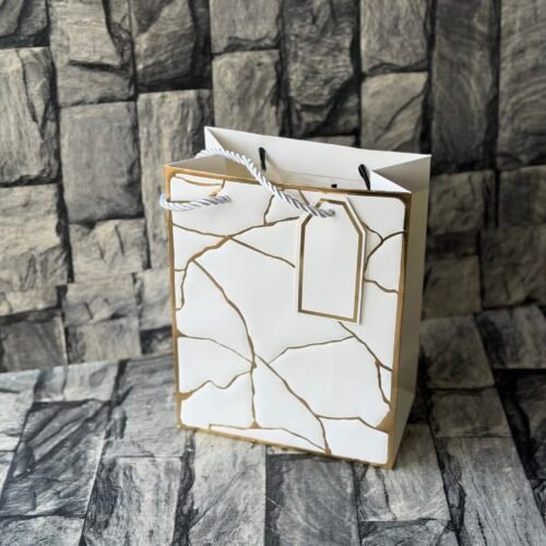 Gold strip paper bag 18x23x10 (12pcs)