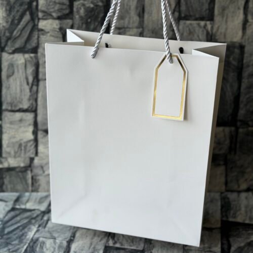 Plain white paper bag (32x26x12cm) 12pcs
