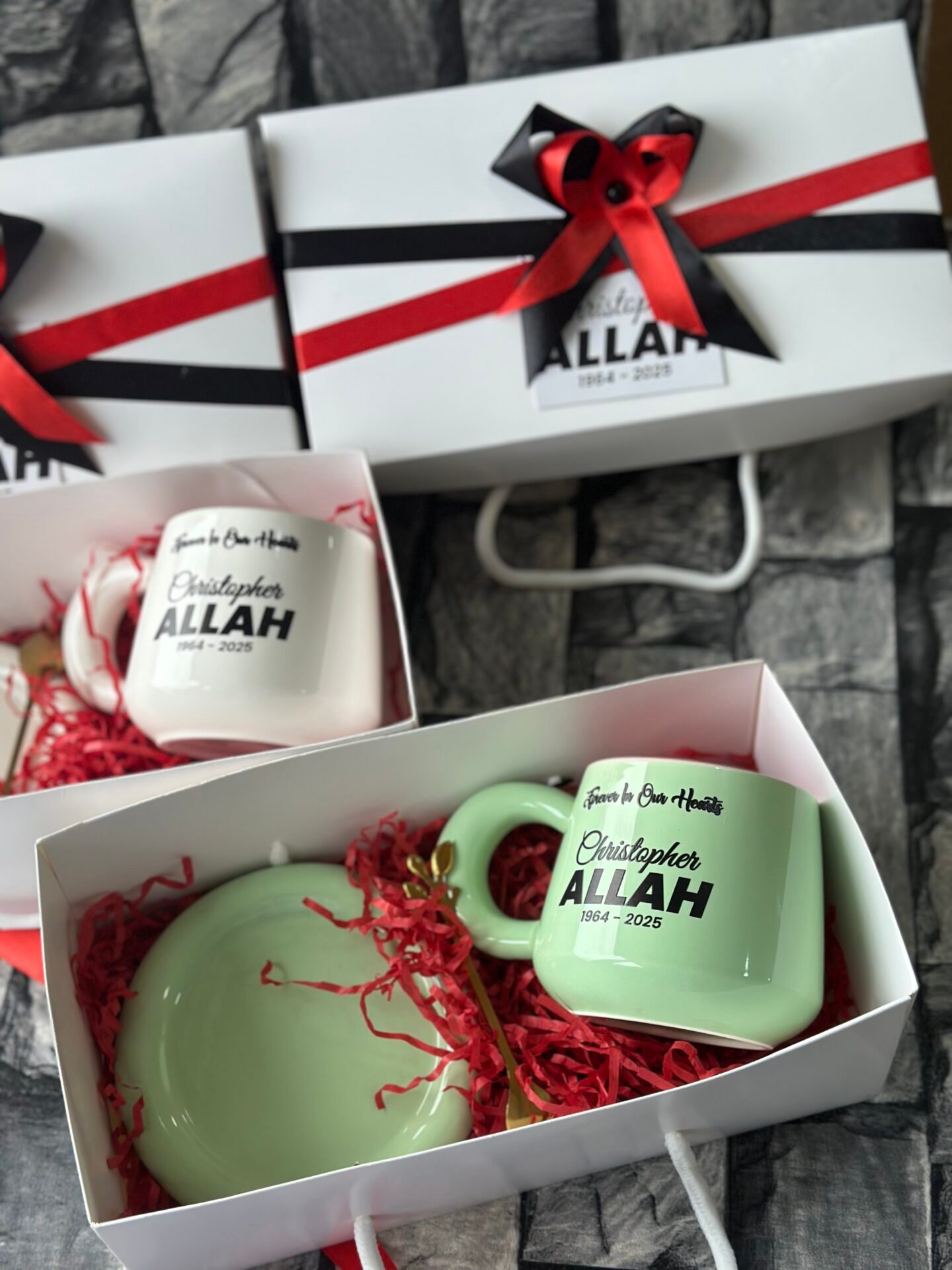 Ceramic mug and saucer (customized and packaged) - Image 2