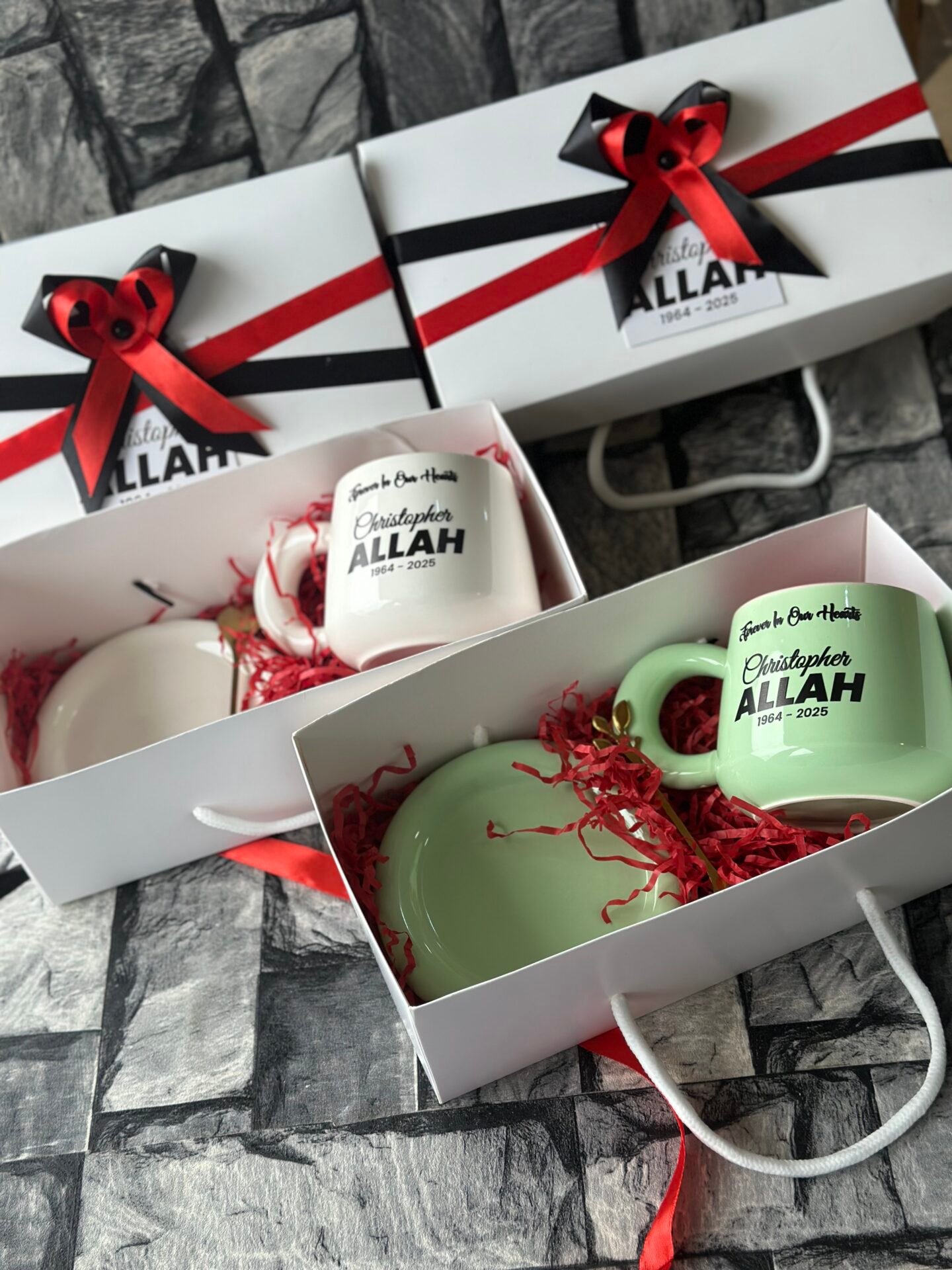 Ceramic mug and saucer (customized and packaged) - Image 3