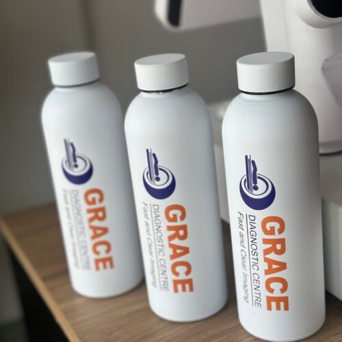 500ml Round Bottle flasks with plastic strap customized and packaged