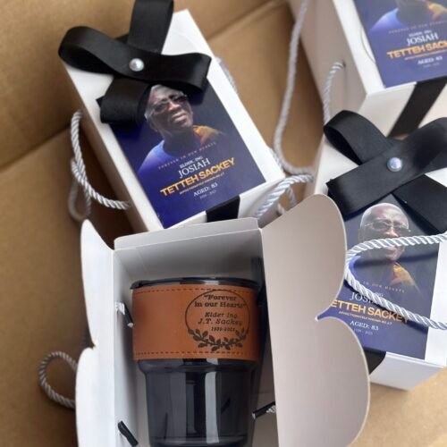 450ml glass leather tumblr (customized and packaged)